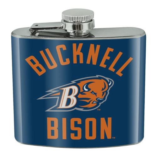 Bucknell Bison Stainless Steel 5oz Hip Drink Kidney Flask