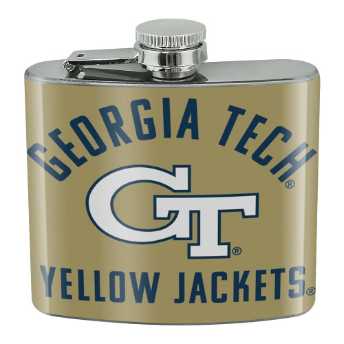 Georgia Tech Yellow Jackets Stainless Steel 5oz Hip Drink Kidney Flask