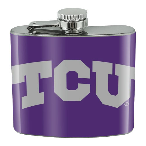 TCU Primary Logo Stainless Steel 5oz Hip Drink Kidney Flask
