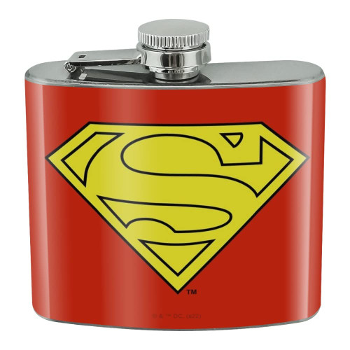 Superman Cape Logo Stainless Steel 5oz Hip Drink Kidney Flask