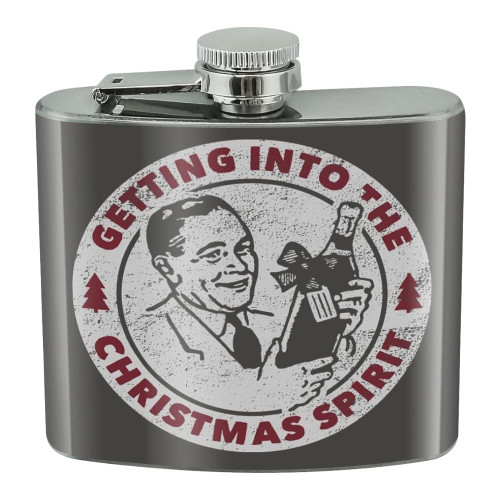Christmas Spirit Stainless Steel 5oz Hip Drink Kidney Flask