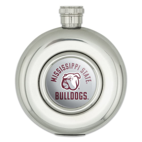 Mississippi State University Bulldogs Round Stainless Steel 5oz Hip Drink Flask