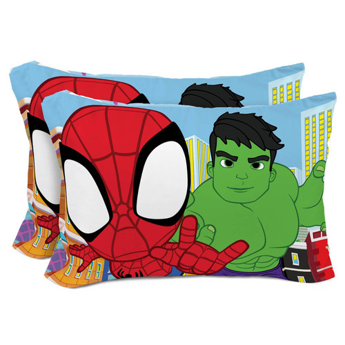 Marvel Spidey & His Amazing Friends 2 Pack Reversible Pillowcases - Double Sided Pillow Covers Features Spiderman, Ghost Spider & Miles Morales, Kids Super Soft Superhero Bedding