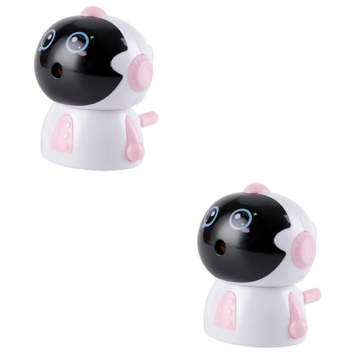 STOBOK 2 Pcs Spaceman Pencil Sharpener Student Pencil Sharpener Single Hole Pencil Sharpener Tabletop Decorative Doll Hand Crank Sharpener Desktop Child Birthday Present Plastic and Metal