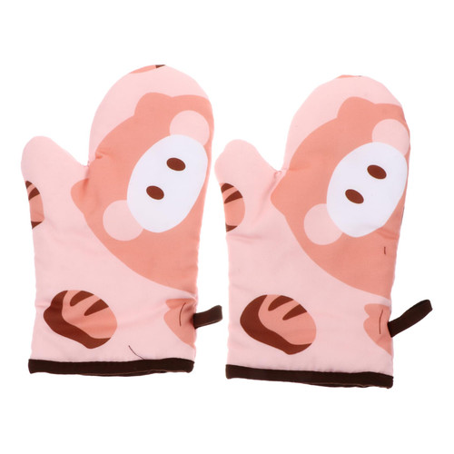BRIGHTFUFU 2pcs Oven Mitts Baking Mitt BBQ Mitts Cooking Mittens Cut Gloves Silicone Oven Mitt Cooking Gloves Kitchen Hot Mitts Silicone Mitts Microwave Mitten Thick Cotton Tool Barbecue