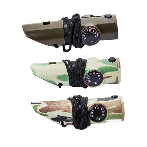 Kisangel 3pcs Outdoor Survival Whistle Thermometer for Kids Survival Compass Child Thermometer Loud Safety Whistle Football Whistle Referee Whistles Multi-Functional Whistle 7 in 1 Whistles