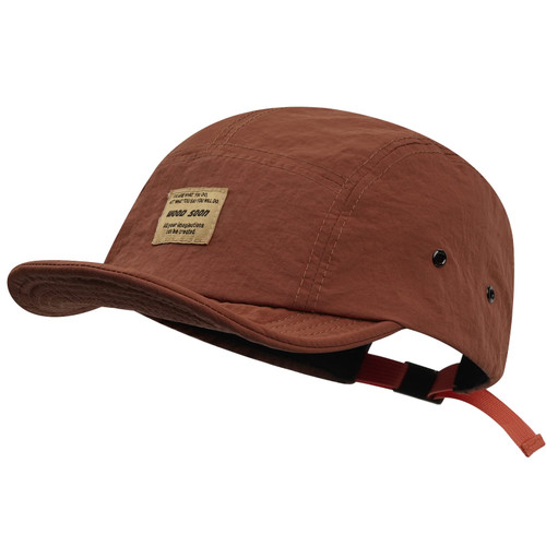 Croogo 5 Panel Baseball Cap Short Brim Fitted Caps Cotton Trucker Hat Casual Flat Brimmed Cap Umpire Dad Hats,Brick Red-DSB01