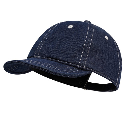 Croogo Flat Bill Caps Flip Up Short Brim Baseball Cap Casual Soft Brim Umpire Hat Denim Snapback Caps Dad Hats,Blue-WBD6