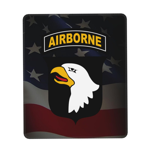 Us Army Airborne 101 Mouse Pad Durable Green and Environmentally Friendly Locked Edge for Men Women