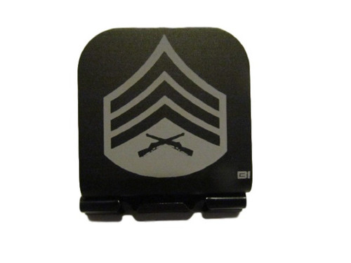 Thunderbolt Gunworks USMC Sergeant Stripes Laser Etched Hat Clip Black