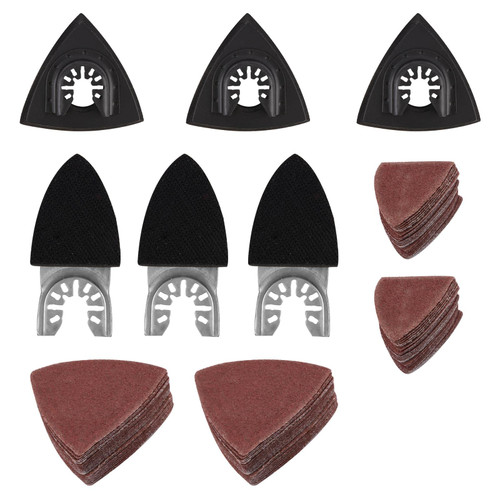 Houseen Oscillating Tool Sanding Pads Kit, 106pcs Triangle Finger Sanding Pads, Multitool Sandpaper Oscillating Tool, Grit Fit for Finishing Wood Sanding Plaster(as Shown)