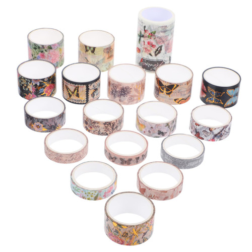 COOPHYA 18 Rolls Decor Adhesive Tape Scrapbook Hand Account Tapes Planner Tape Washi Tape Washi Paper Tape DIY Tape Colored Tape Vintage Paper Tape DIY Paper Tape Cute Japanese Paper Gift
