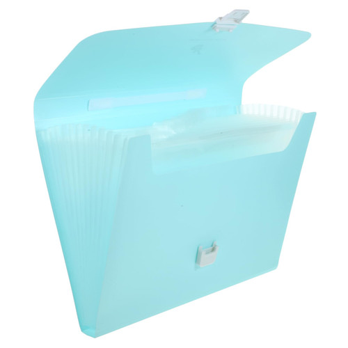 Ciieeo A4 Folder Blue File Folders Document Bag Handheld Accordion File Organizers Receipt Holder Folders for Classroom Plastic File Folders Files Folder Storage Bag Multi-Layer Office Pp