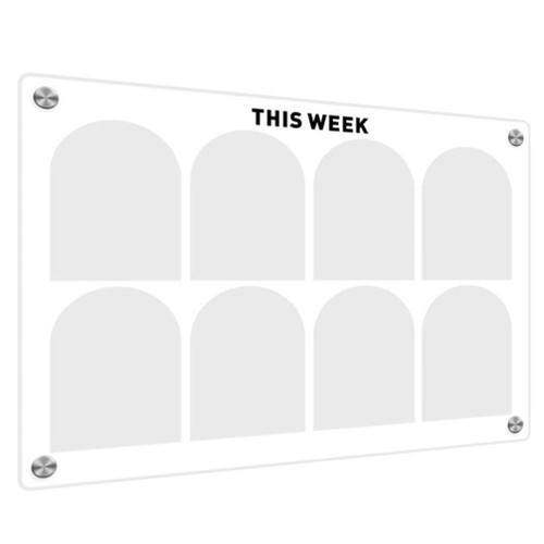 Tofficu Magnetic Fridge Board Acrylic Magnetic Dry Erase Board for Fridge to Do List Planning Board Clear Printing Weekly Planner Board for Refrigerator Wall