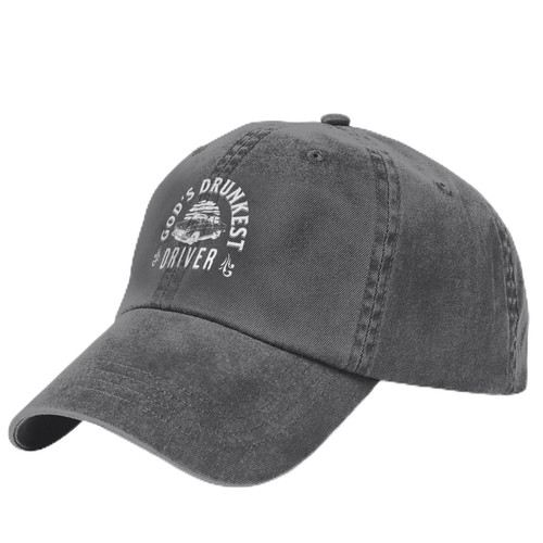 ZRCAIFU God's Drunkest Driver Hat Men's Deep Heather Distressed Baseabll Cap Fashion Trucker Hat Adjustable