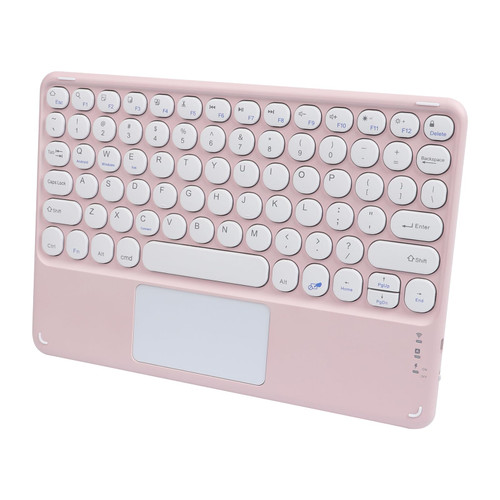 KUYHRF Wireless Keyboard with Touchpad, Ultra-Thin Rechargeable Bluetooth Keyboard Mini Wireless Keyboard with trackpad for iPad pro/iPad/Windows/iOS/Mac OS/Android (Pink)