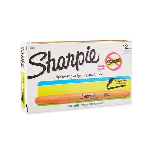Sharpie Accent Pocket Style Highlighters, Chisel Tip, Fluorescent Orange, Case of 12 Dz.