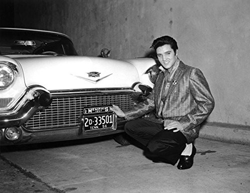 Elvis and his 1957 Cadillac "Caddy" Picture on Mouse Pad Mousepad, Computer, Desktop Supplies Unique Photo Art