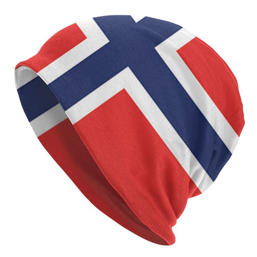 Funny Club Beanie Hat for Men Women Norway Flag Unisex Soft Chunky Winter Hat Cuffed Plain Skull Knit Warm Ski Cap