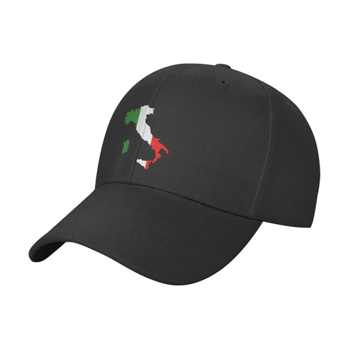 KILZUNSHR Italia Italy Italian Map Trucker Hat Baseball Cap Adjustable Snap Hats for Women Men Teen Boys Girls Black, One Size