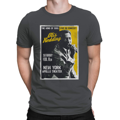 Liquid Blue unisex adult Otis Redding King of Soul Apollo Theatre Short Sleeve Tee T Shirt, Charcoal, XX-Large US