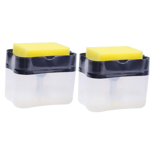 Healifty 2 Sets soap Dispenser Dishwasher Bracket Foam Sponge Scrubber sponges Dish Soap Pump Dispenser Dish Plate Scrub Sponge soap Push Dispenser Empty Soap Case Case abs Sink
