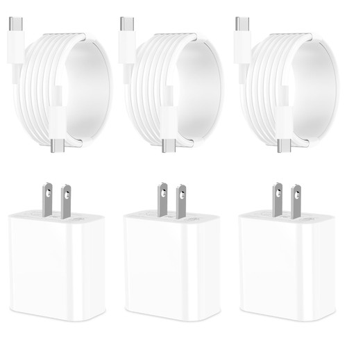 ?MFi Certified?iPhone 15 Charger Fast Charging, LANWK 3Pack PD 20W USB-C Power Type-C Wall Charger Block with 6FT USB-C to USB-C Cable for iPhone 15/15 Plus/15 Pro/15 Pro Max/iPad Pro/Air/Mini/AirPods