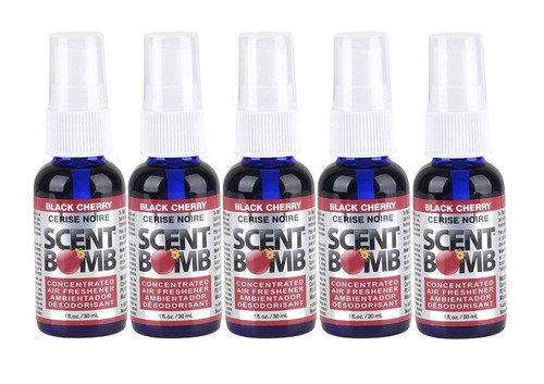 Scent Bomb 100% Concentrated Air Freshener Car/Home Spray [Choose The Scent] (Black Cherry, 5 Bottles)