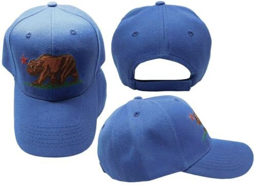 Trade Winds California Republic Bear Royal Blue Embroidered Baseball Adjustable Cap Hat