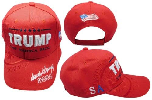 Trump Take America Back! USA Shadow 2024 Signature Red Embroidered MAGA Cap Hat