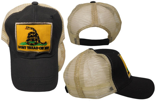 Gadsden Don't Tread On Me DTOM Patch Black Jean Mesh Cotton Adjustable Embroidered Cap Hat