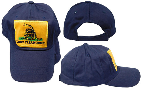 Gadsden Don't Tread On Me DTOM Patch Navy Blue Cotton Adjustable Embroidered Cap Hat
