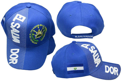 Trade Winds El Salvador Country Royal Blue White Letter Patch On Side Embroidered Hat Cap