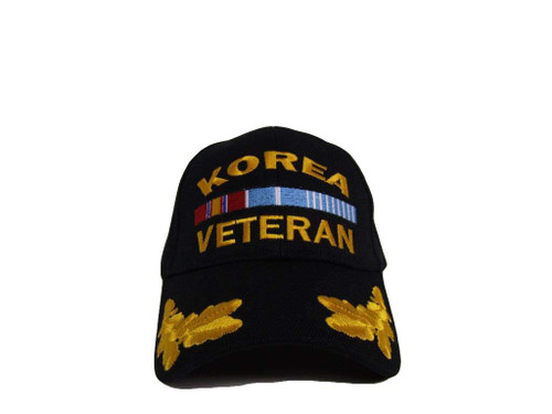 Korea WAR Veteran Baseball Style Embroidered HAT Black Ball Cap Korean