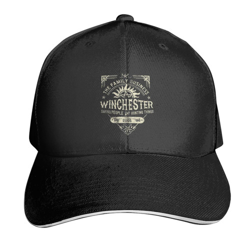 A Very Winchester Business Supernatural Baseball Hat Sandwich Cap Adjustable Funny Sun Hats Vintage Unisex for Women Men Trucker Caps Black