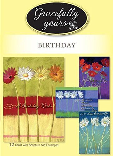 Gracefully Yours Blooming Wishes  Birthday Greeting Cards featuring Nel Whatmore, 12,  4 designs/3 each with Inspirational Message