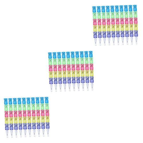 ibasenice 30 Pcs Trim Pen Non-sharpening Scented Pens Art Pencil Colored Pencils Stackable Crayon Animal Stacking Pencils Bear Shaped Pencils Kid Suit Child Pencil Sharpener Cartoon Plastic