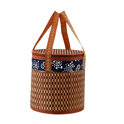 EXQUIMEUBLE Bamboo Basket Willow Picnic Basket Willow Basket with Handle Rattan Storage Wicker Storage Baskets with Lids Weaving Basket Woven Empty Gift Basket Dessert Wedding Bride