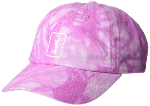 PGA TOUR Men's Standard Tie-Dye Golf Cap, Super Pink, One Size