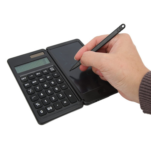 Calculator Notepad, 10 Digit Display Dual Power Drive 128g Multifunction Solar Folding Calculator for Office School Home