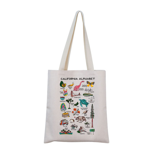 MNIGIU California Alphabet Tote Bag California State Gift California Eco Tote Bag California Welcome Bag (California Tote)
