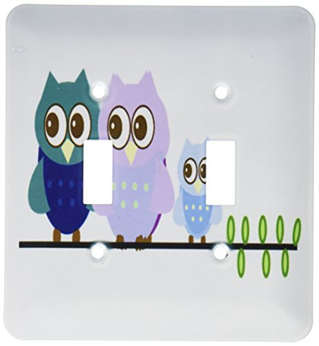 3dRose lsp_100672_2 The Owl Family Double Toggle Switch