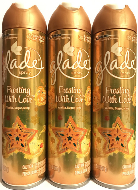 Glade Air Freshener Spray - Limited Edition - Winter Collection 2017 - Frosting With Love - Net Wt. 8 OZ (227 g) Per Can - Pack of 3 Cans
