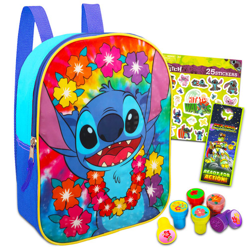 Lilo and Stitch Mini Backpack Set - Bundle with 11'' Stitch Backpack for Girls, Stampers, Stickers, More | Stitch Backpack Mini