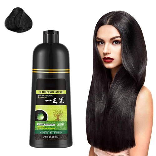 IMOCKA Yaguan Black Dew Shampoo, Yaguan Herbal Shampoo Hair Dye, Yaguan Herbal Blackening Shampoo, 3 in 1 Natural Permanent Herbal Hair Coloring Shampoo, Natural Covers Gray Hair in 5 Minutes (Black)