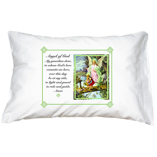 Traditional Guardian Angel Prayer Pillowcase