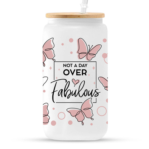 Vprintes Inspirational Gifts for Women - Mothers Day Gifts for Friends Mom Sister Coworker Female Women Her Wife - Birthday Gifts for Women - Fabulous Coffee Glass 16oz