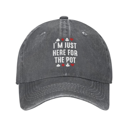 wikjxiz Im-Just-Here-for-The-Pot Hat Casual Cowboy Baseball Hats Deep Heather Sunhat Trucker Cap for Men Women