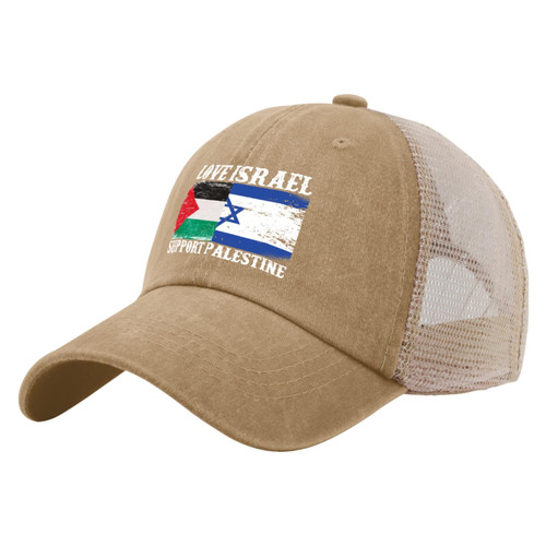 Dad Hat Love Israel Support Palestine Trucker Hat Women Funny Mesh Cap for Summer Khaki Dad Hat Love Israel Support Palestine Trucker Hat Women Funny Mesh Cap for Summer Khaki