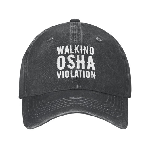 Philysonic Funny Hat Walking OSHA Violation Hat for Women Baseball Caps with Design Hat Black